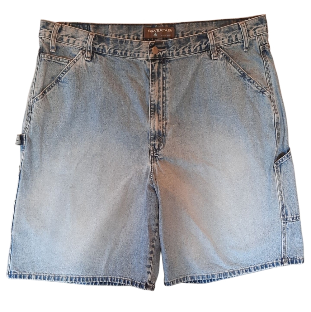 Levis Silvertab Shorts Mens 40 Blue Denim Carpenter 90s Vintage Outdoor Classic